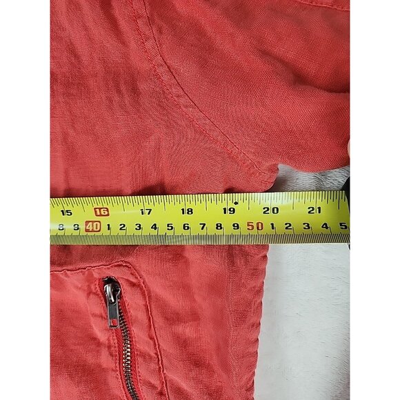 Guess Los Angeles Light Jacket Men's Medium Coral Pink Full Zip Biker Style - Picture 9 of 10